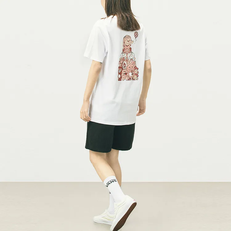 Vans x MOONCASKET Drop Shoulder Sleeve T Shirt Women's White-3