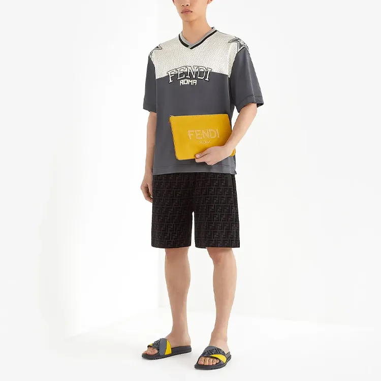 FENDI T Shirts Men Gray-2
