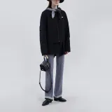 Black Short-sweatshirt For Girl With White Logo