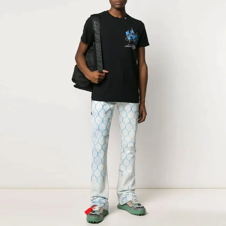 OFF WHITE Fence Bleached Skinny Fit Denim Jeans-1