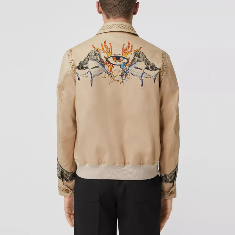 Burberry Marine Sketch Print Harrington Jacket-1