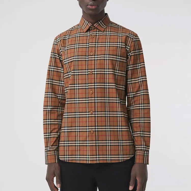 Burberry Shirts Men Birch Brown-1