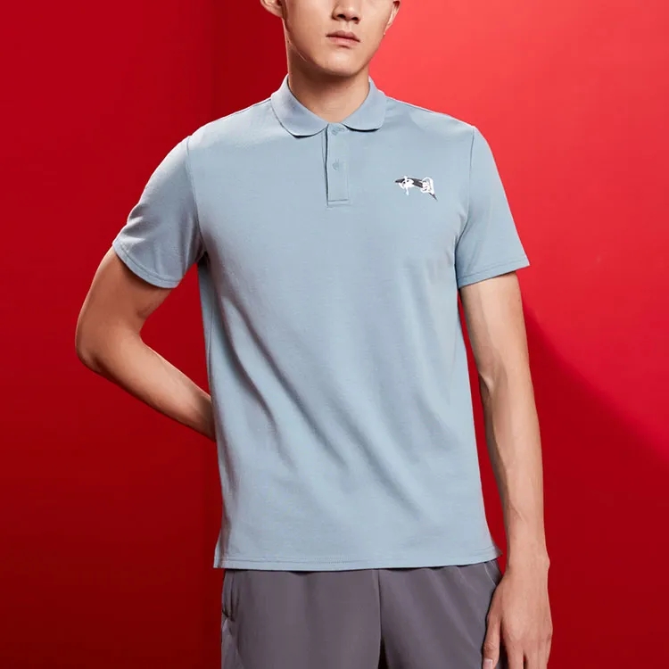 ANTA Variety Training Collection Polo Shirts Unisex Wall Gray-4