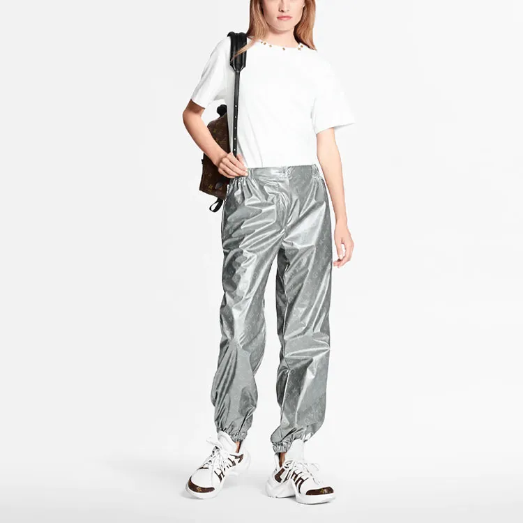 LOUIS VUITTON Knitted Sweatpants Women's Silver-1