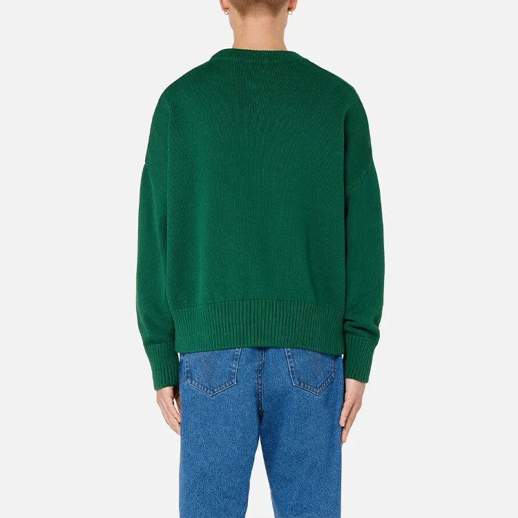 Ami Big Heart Embroidery Crewneck Sweater-3