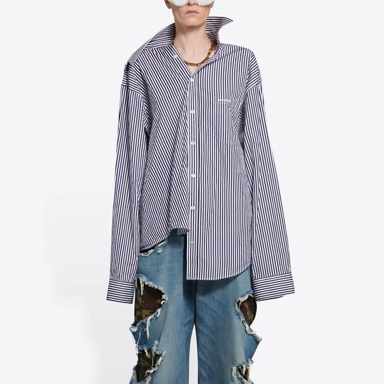 Balenciaga Shirt Women's Dark Blue-2