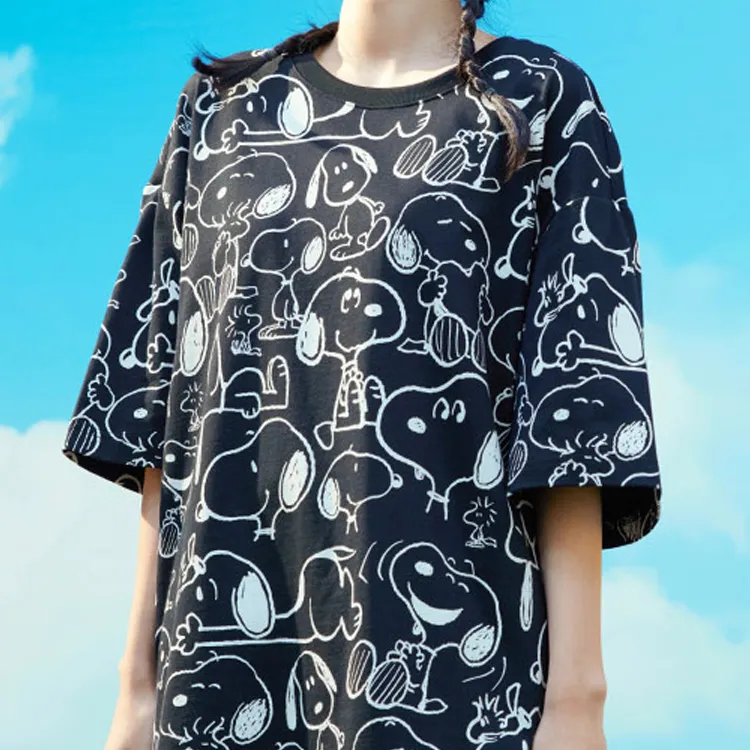 Anta x SNOOPY Life Collection T Shirt Unisex Black-4