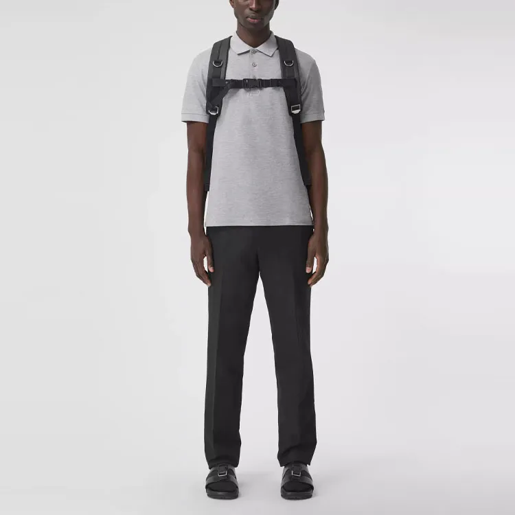 Burberry Polo Shirt Men's Light Heather Gray-1