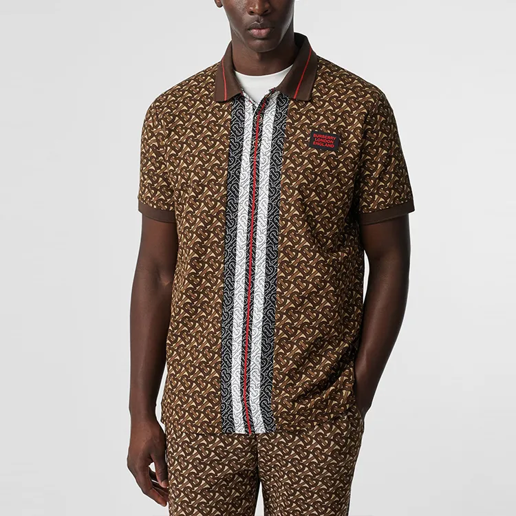 Burberry Polo Shirts Men Malle Brown-1