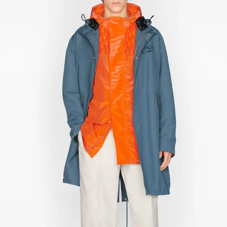 DIOR Dior Quarterly New Products Parka Coats Men's Blue-3