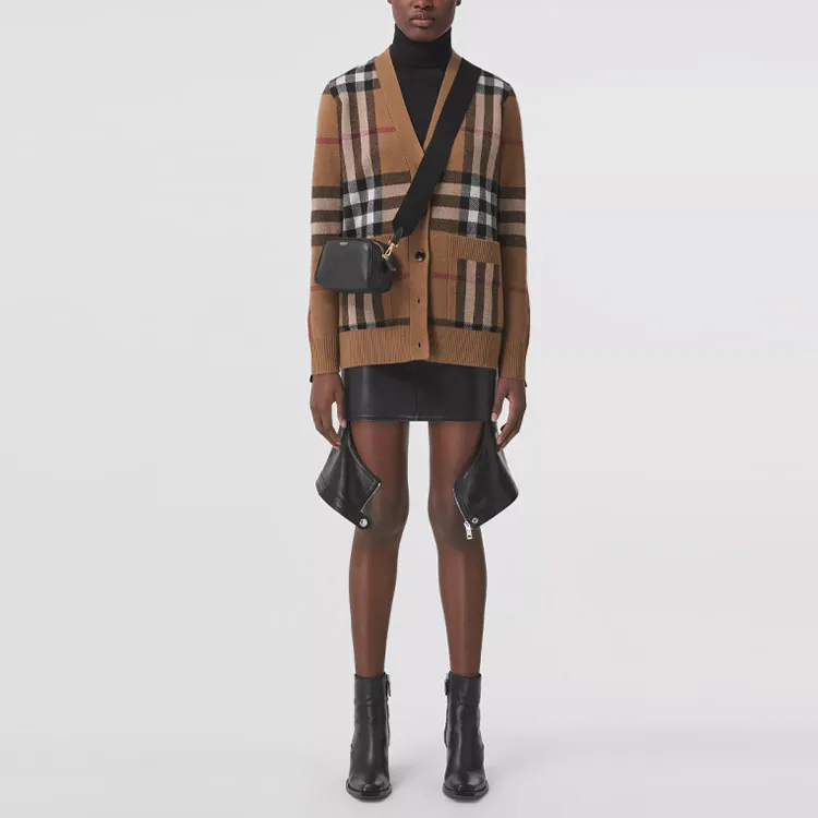 Burberry Willah Check Cardigan 'Birch Brown'-4