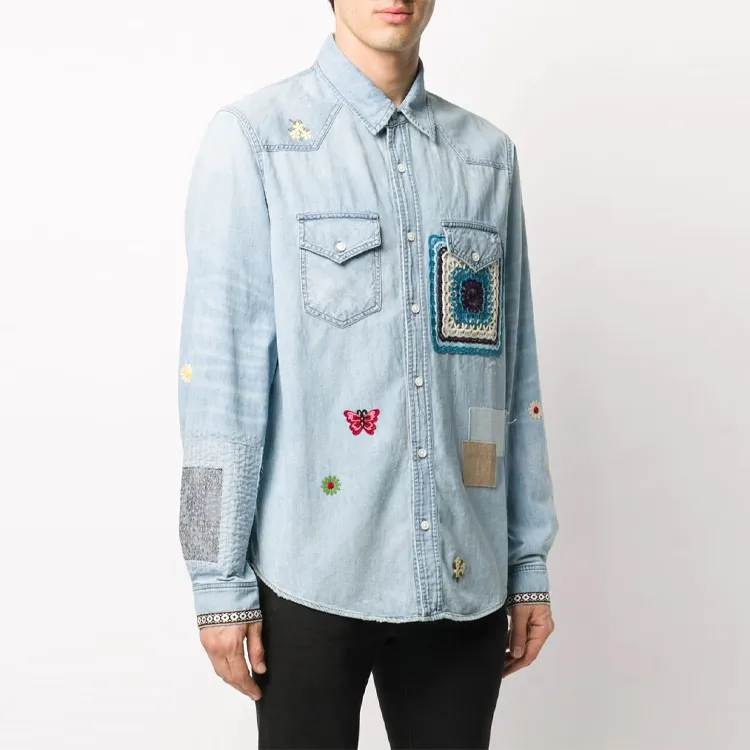 AMIRI Crochet And Patch Denim Shirt-1