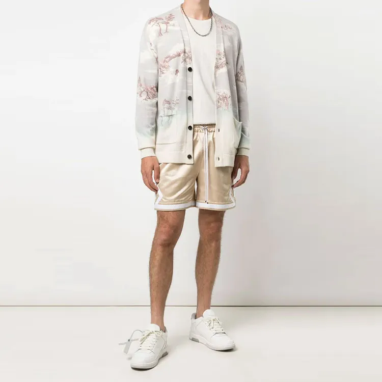 AMIRI Aloha Bleached Cashmere Cardigan Sweater-1