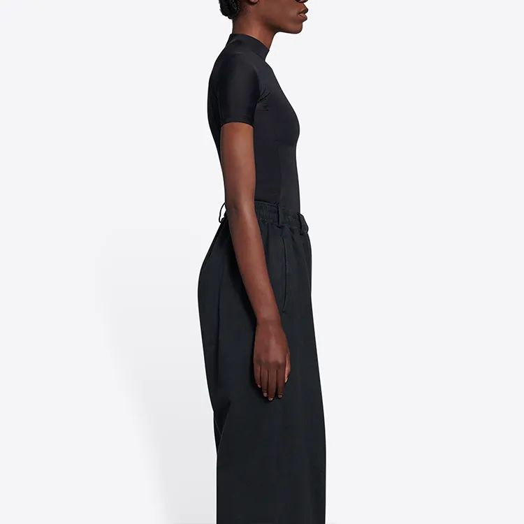 Balenciaga Sporty B Turtle Neck Bodycon Fit Top Black/White-5