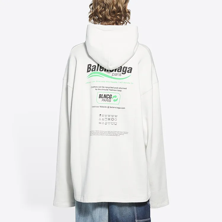 Balenciaga Sweatshirt Loose Fit Style Men's White-3