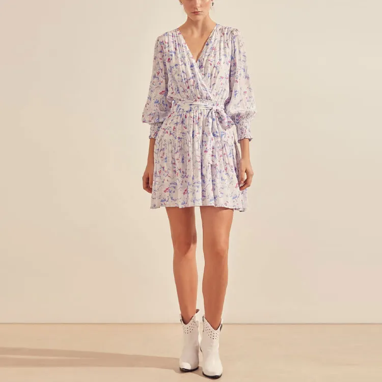 SUNCOO Long-Sleeved Dresses Women's Light Purple-2