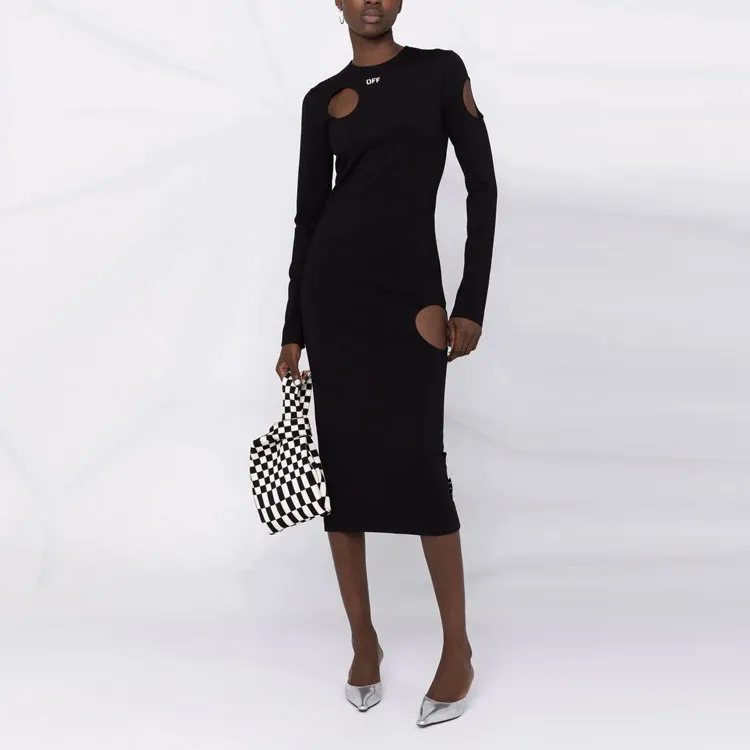 OFF WHITE Meteor Logo Knitted Dress-1