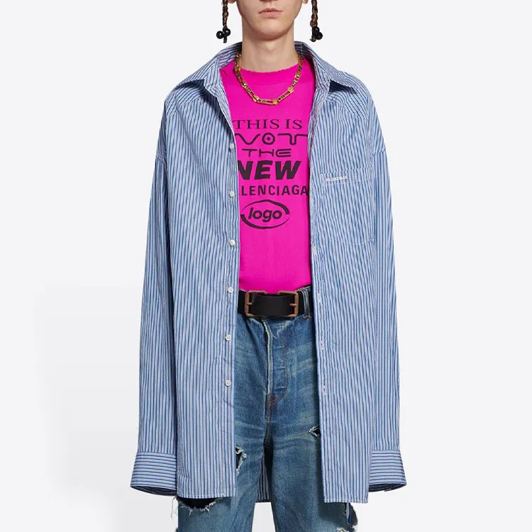 Balenciaga Shirt Regular Fit Men's Light Blue-1