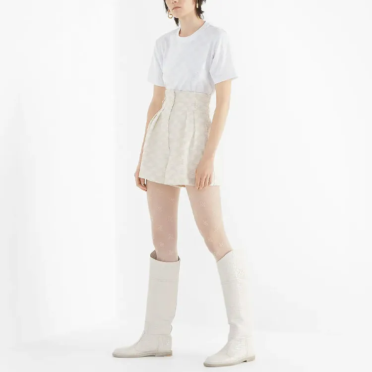 FENDI FW21 Denim Shorts Women's Cream-2
