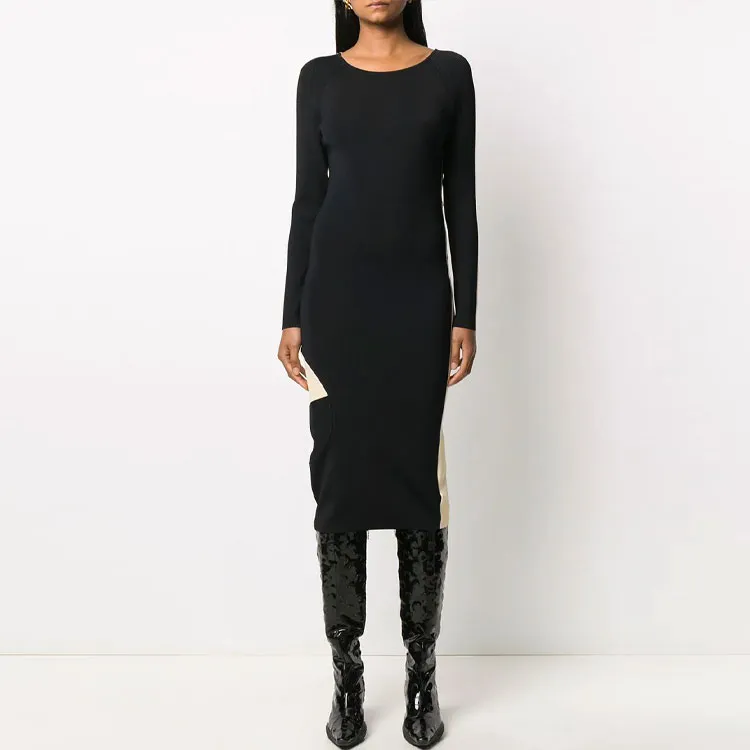 OFF WHITE Front N' Back Ribbed knit Dress-1