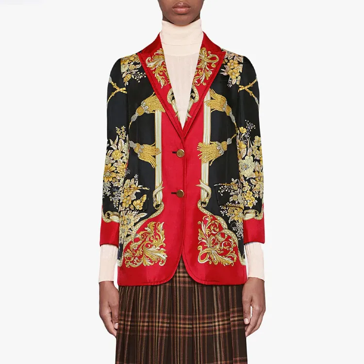 GUCCI Silk Jacket With Flowers And Tassels-2