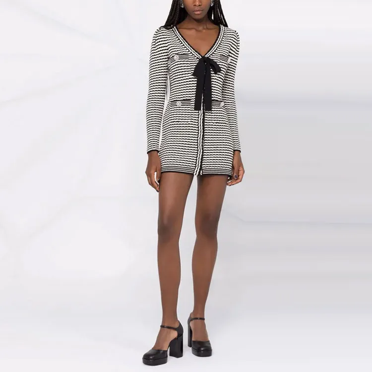 Self portrait Striped Knit Mini Dress-4