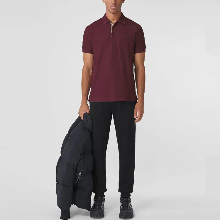 Burberry FW21 Polo Shirt Men's Burgundy-1