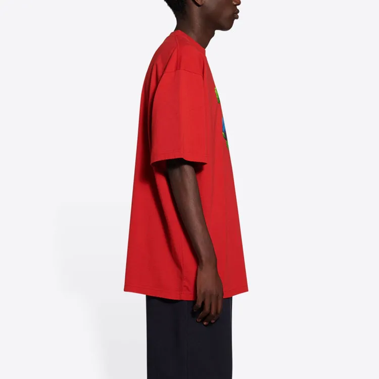 Balenciaga T Shirts Men Rose Red-4