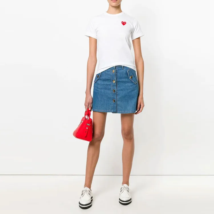 CDG Play Mini Heart Tee 'White'-2