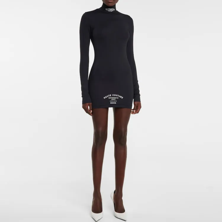 Vetements Long-Sleeved Dresses Women's Black-1