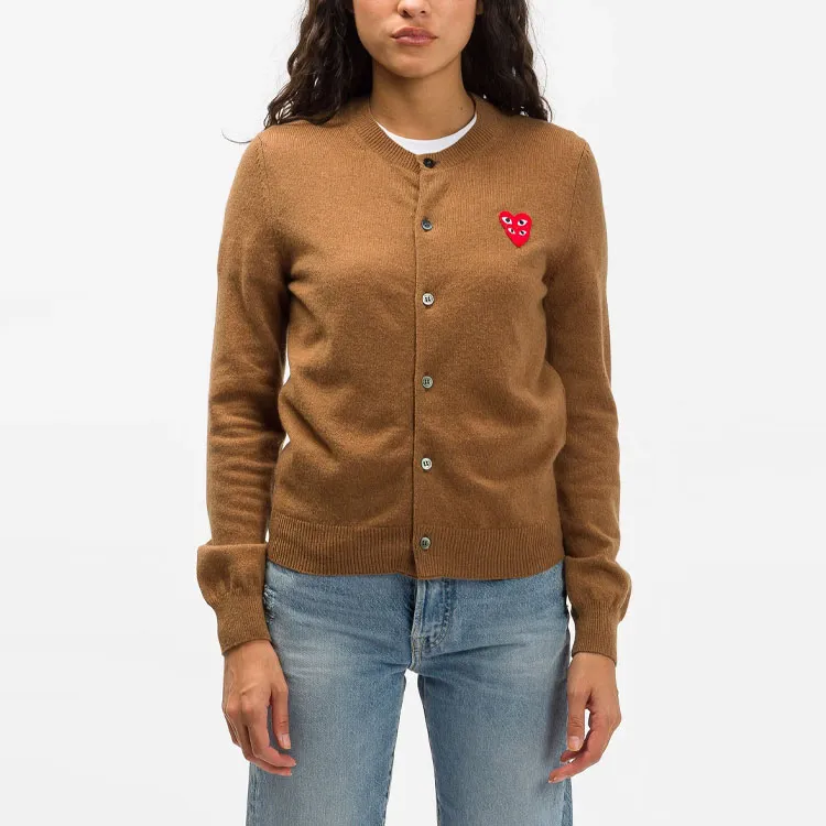 CDG Play Sweaters Women's Brown-1