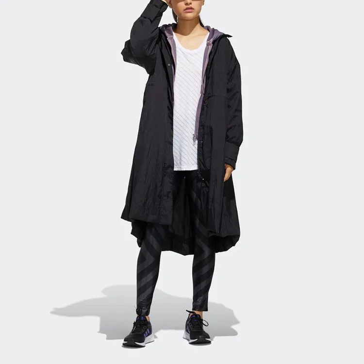 Adidas Women's Light Woven Long Jacket Black-2
