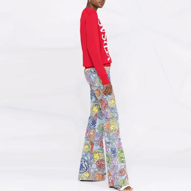 VERSACE Loose Fit Sweater Women's Red-4