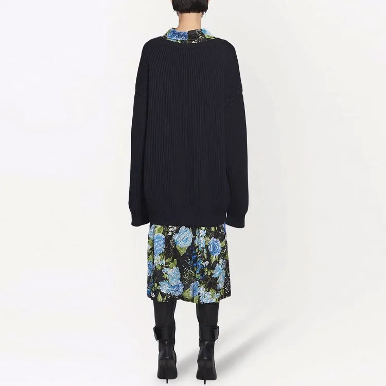 Balenciaga Long-Sleeved Dresses Women's Blue-2