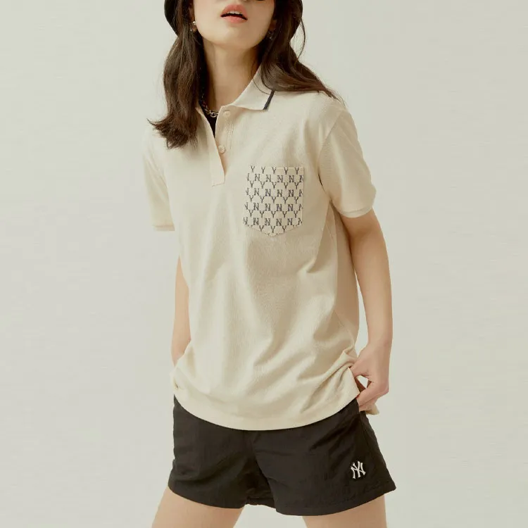 MLB New York Yankees Polo Shirts Unisex Beige-2