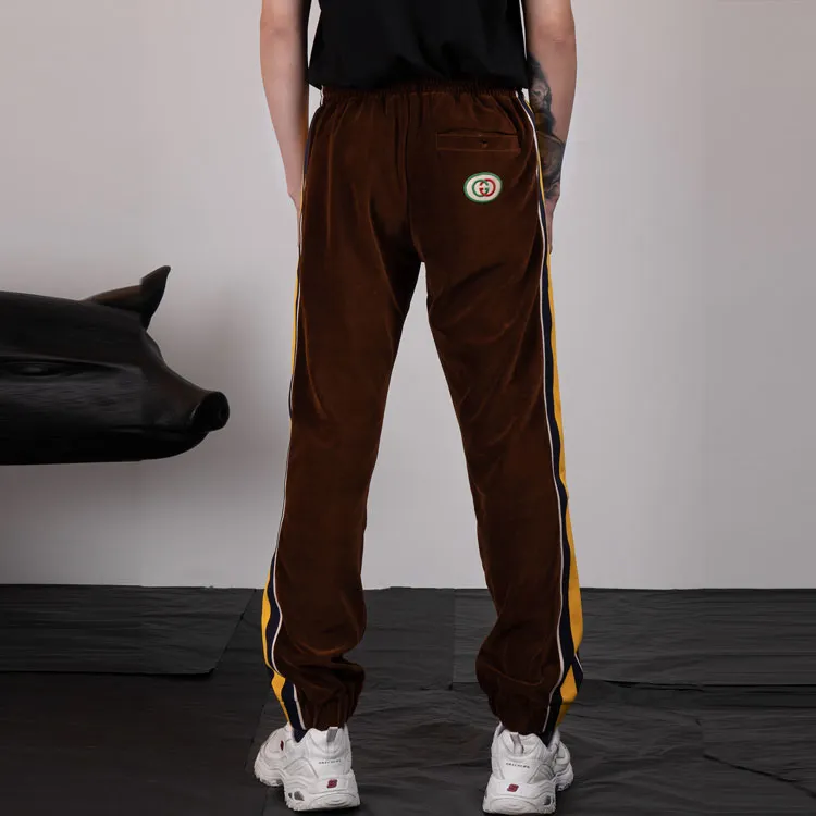 GUCCI Velvet Logo Pants-4
