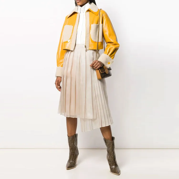 FENDI Asymmetric Hem Pleated Skirt-1