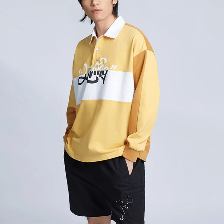 LINING Skateboard Polo Shirts Men Yellow-4