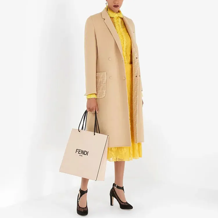 FENDI Coats Women's Beige-2