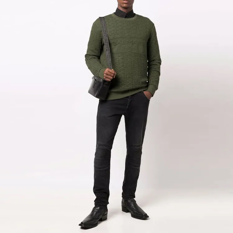 BALMAIN Sweatshirts Men Green-2