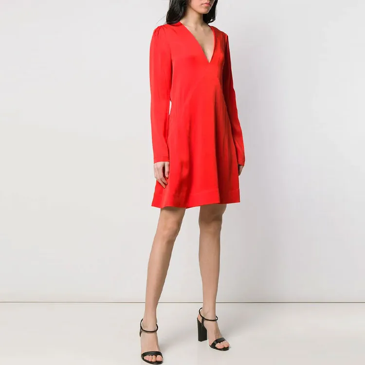 Givenchy Long-Sleeved Dresses Women's Red-3