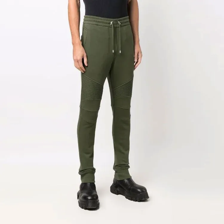 BALMAIN Knitted Sweatpants Men's Army Green-3