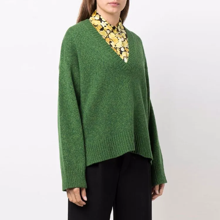 GANNI FW21 Loose Fit Sweater Women's Green-3