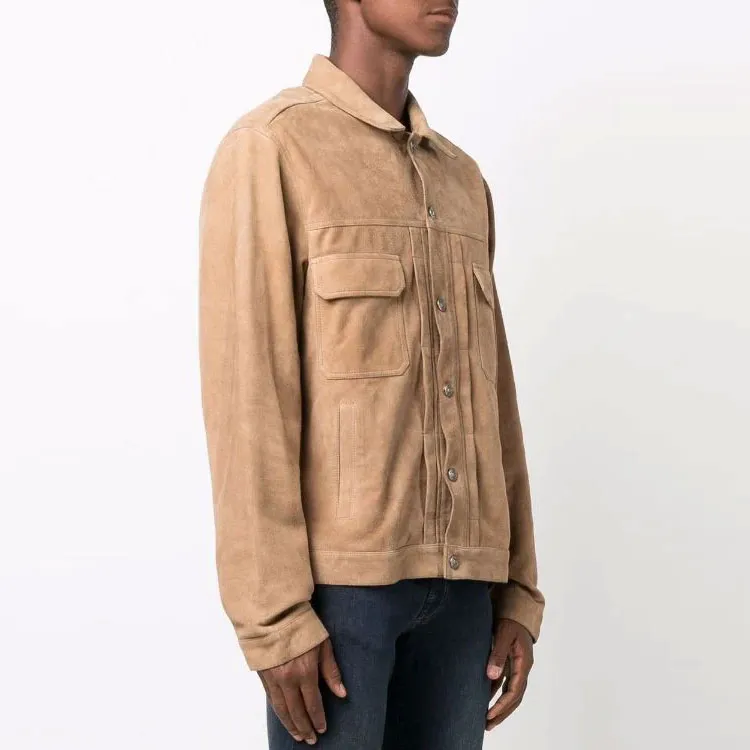 424 Leather Jackets Men Brown-3