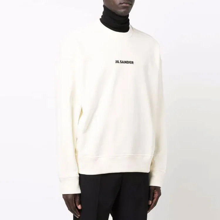 JIL SANDER Man Cotton Frontal Logo Sweatshirt-3