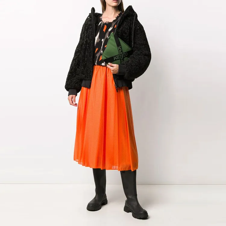 Moncler Casual Long Skirts Women's Orange-1