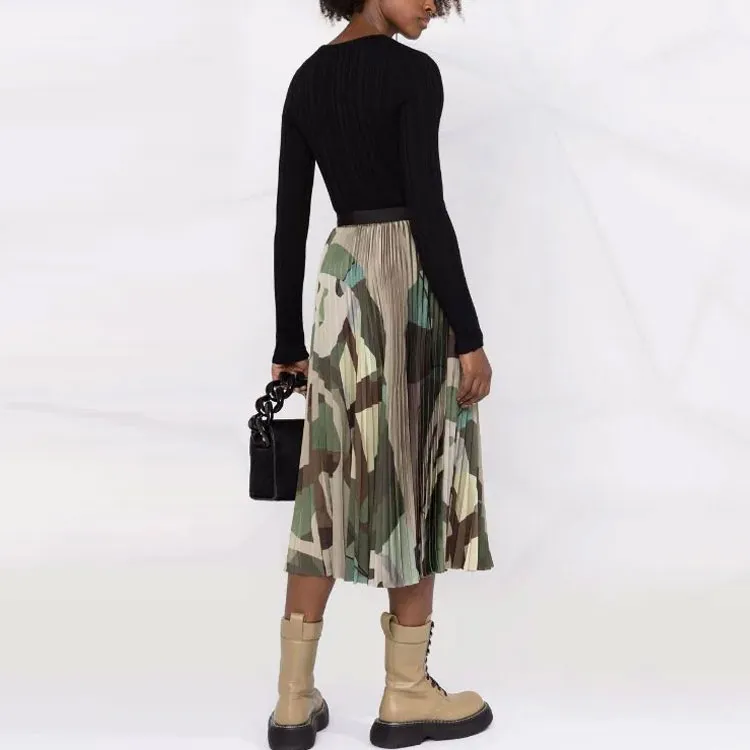 Sacai X Sacai Girls Camo Dress Green-2