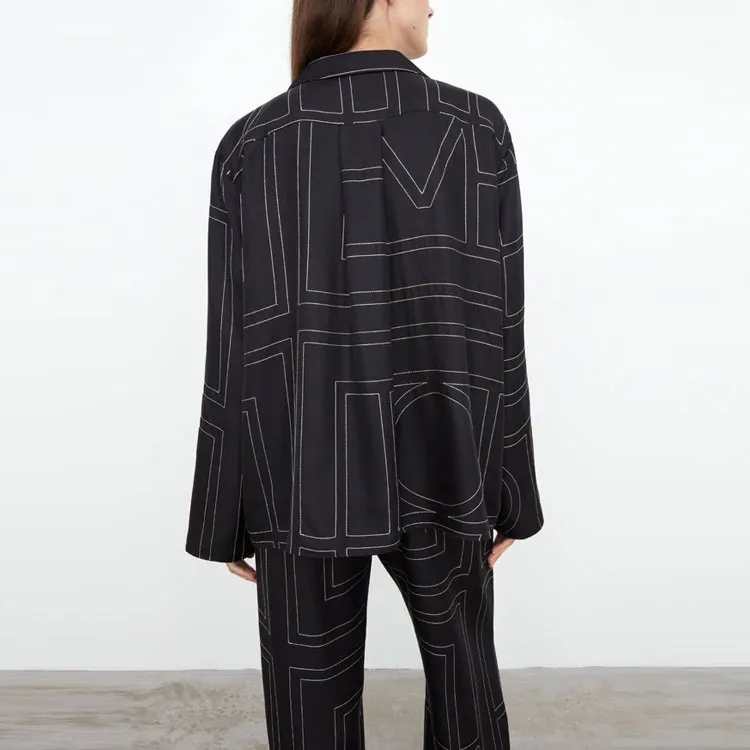 TOTEME Monogram Monogram Buttoned Pyjama Shirt-3