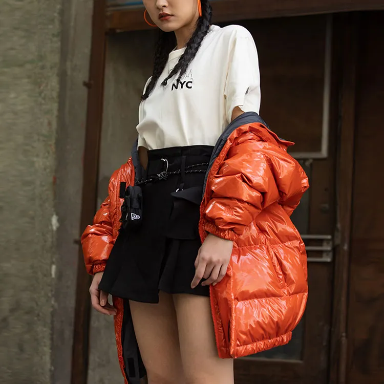 New Era Down Jacket Women's Orange-4