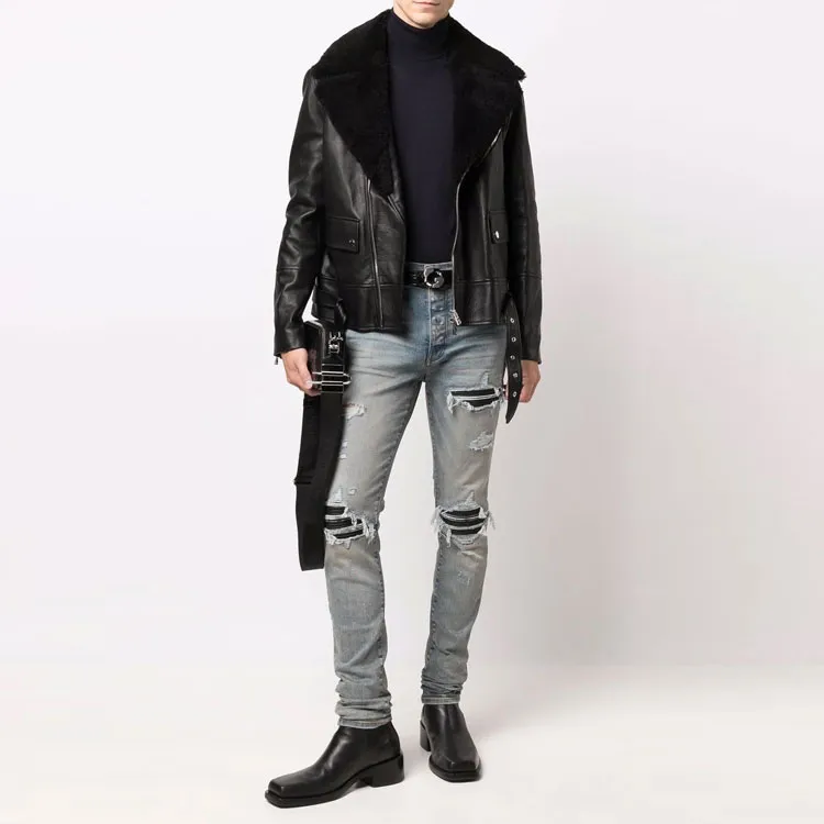 AMIRI Leather Jackets Men Black-1